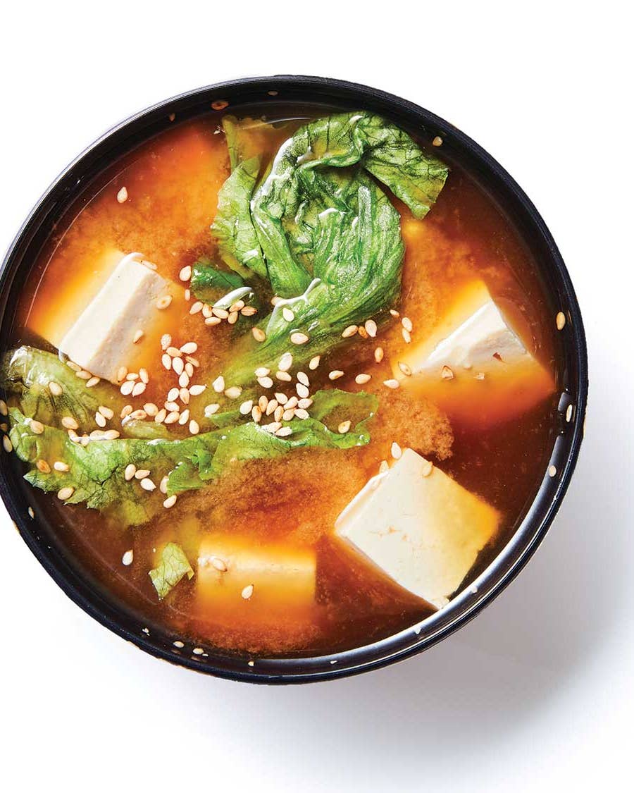 Tofu and Lettuce Miso Soup